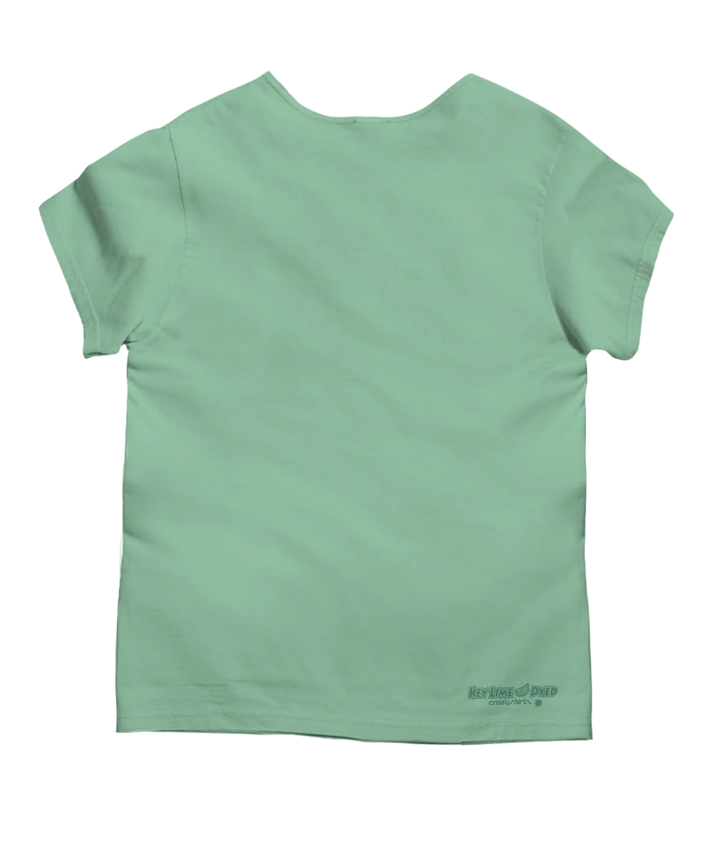 Paradise Palms - Key Lime Dyed Short Sleeve Scoop Neck T-Shirt - Image 4
