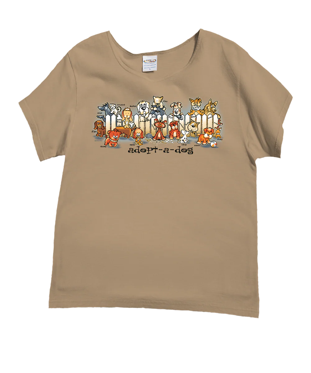 Picket Fence Pooches - Kona Coffee Dyed Short Sleeve Scoop Neck T-Shirt