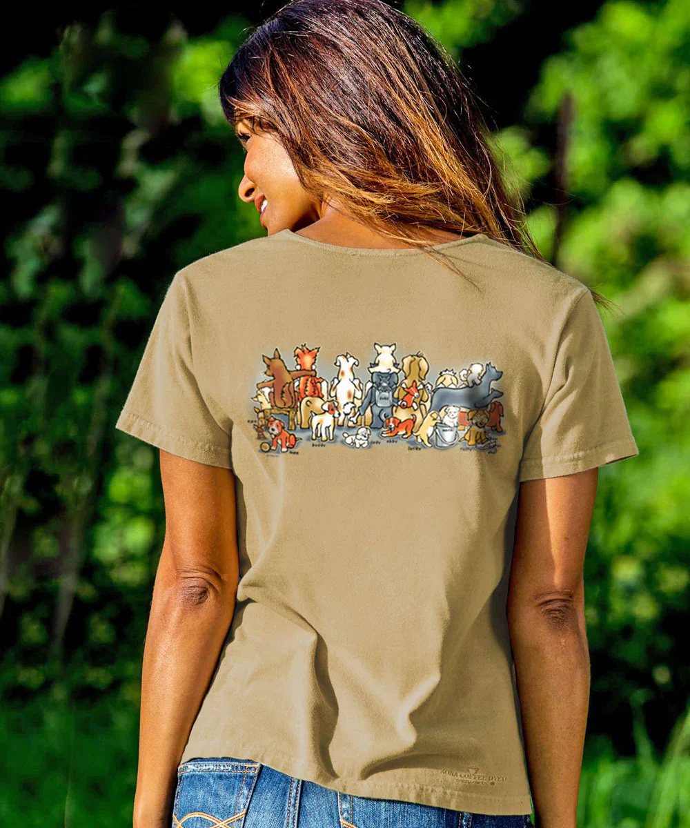 Picket Fence Pooches - Kona Coffee Dyed Short Sleeve Scoop Neck T-Shirt - Image 3