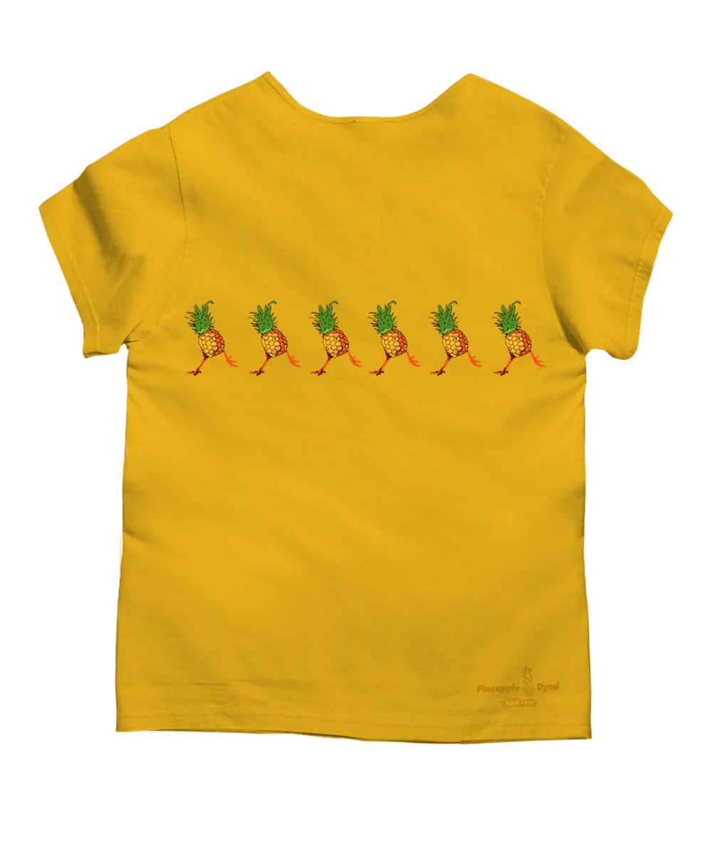 Pineapple Run - Pineapple Dyed Short Sleeve Scoop Neck T-Shirt - Image 4