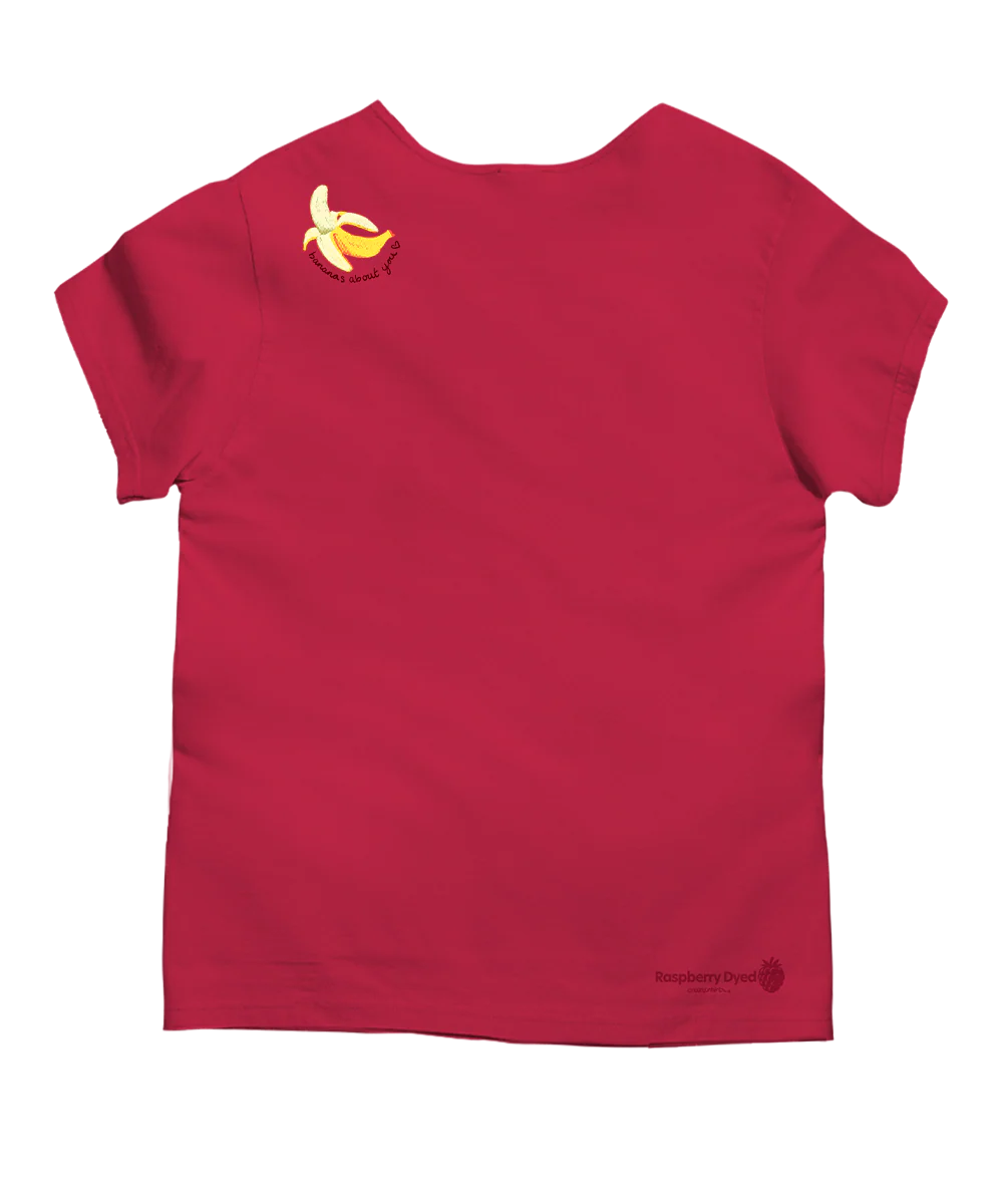 Positive Fruit - Raspberry Dyed Short Sleeve Scoop Neck T-Shirt - Image 4