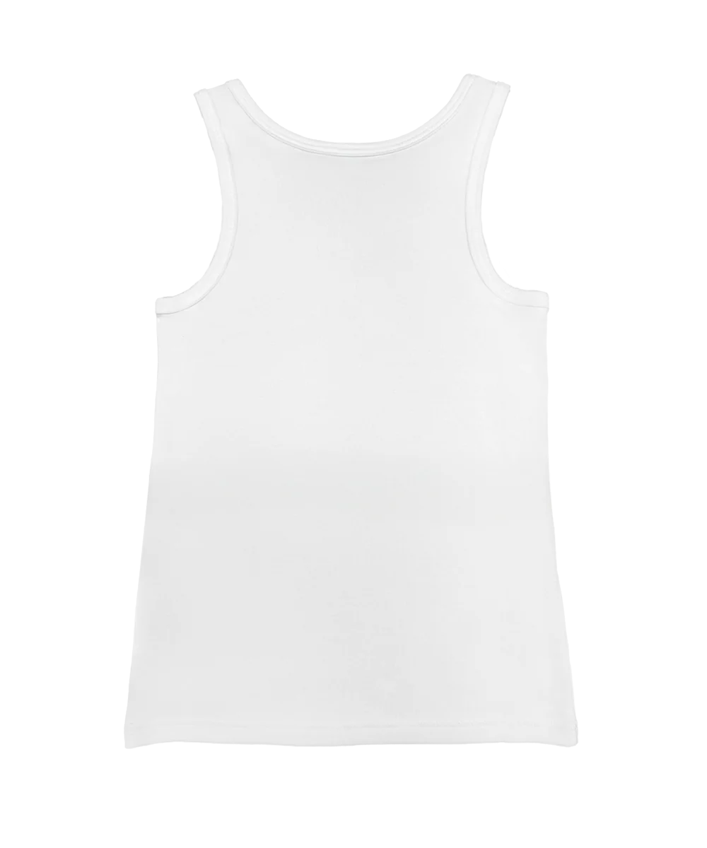 Pressed Hibiscus - White Sleeveless Island Breeze Tank - Image 4