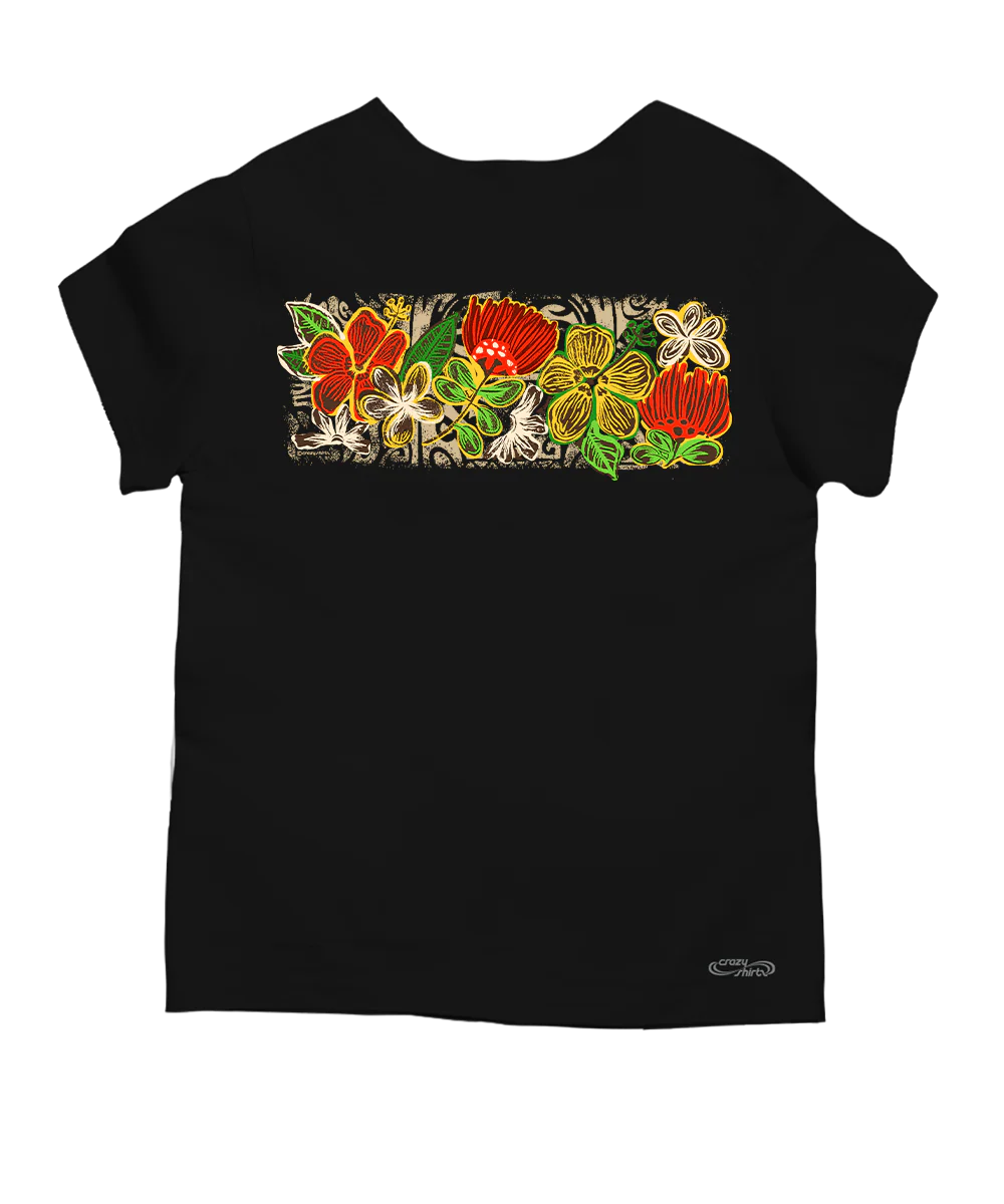 Pua Aina Band - Black Short Sleeve Scoop Neck T-Shirt - Image 4