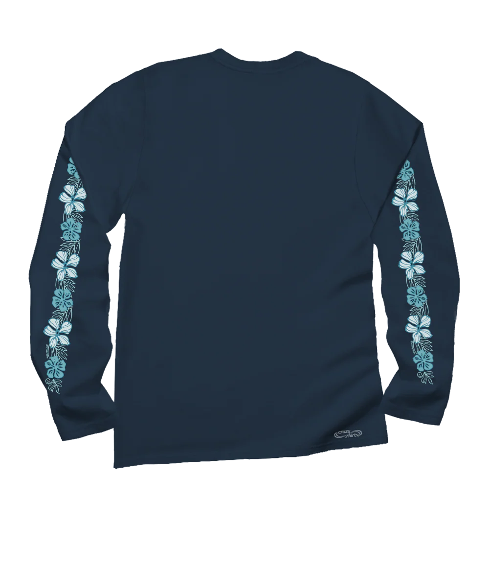 Pua Lani Band - Navy Long Sleeve Crewneck T-Shirt - Image 4