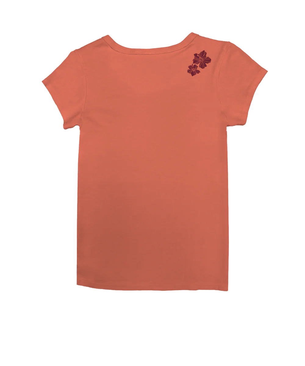 Punalei - Coral Short Sleeve Rib Knit T-Shirt - Image 4