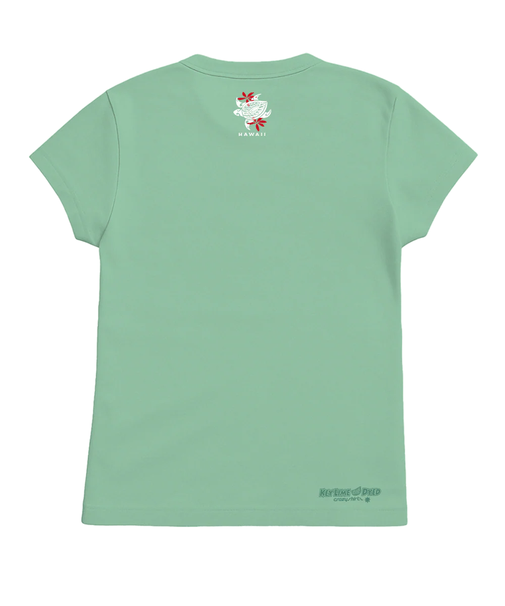 Retro Honu Puas - Key Lime Dyed Short Sleeve Crewneck T-Shirt - Image 4