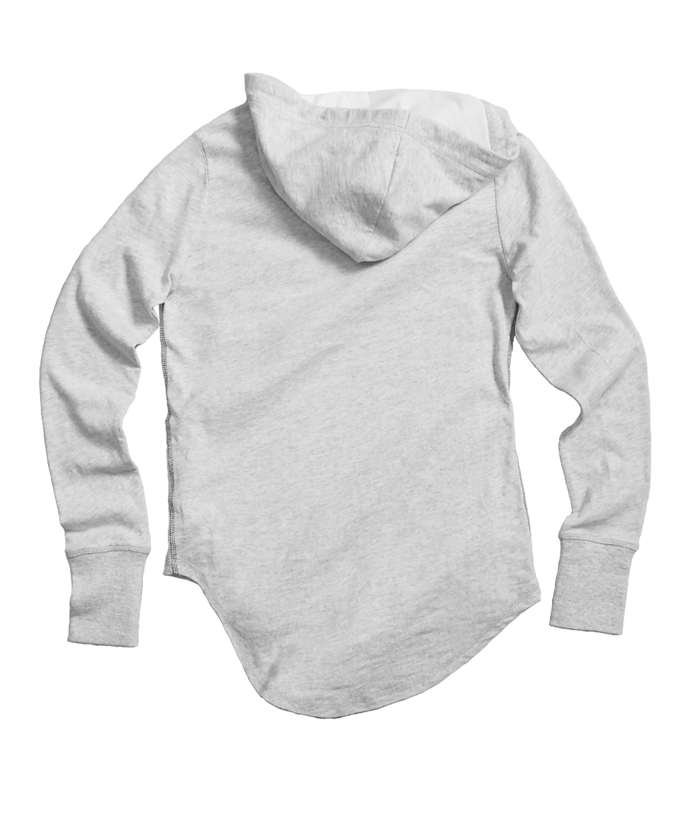 Sausalito Seals Sketch - White Gray Heather Long Sleeve Harmony Hooded T - Image 4