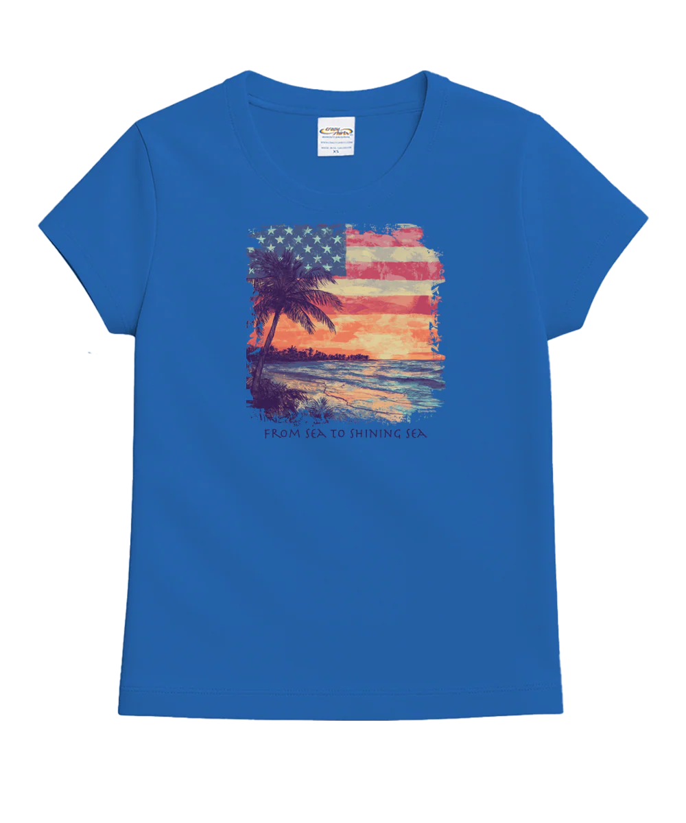 Shining Sea - Blue Hawaii Dyed Short Sleeve Crewneck T-Shirt