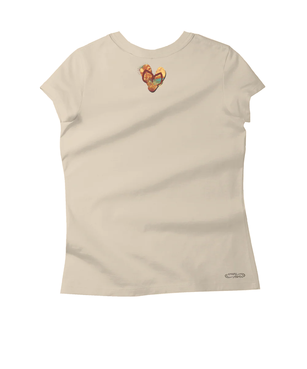 Splatter Flip Flops - Sand Short Sleeve Pima T-Shirt - Image 4