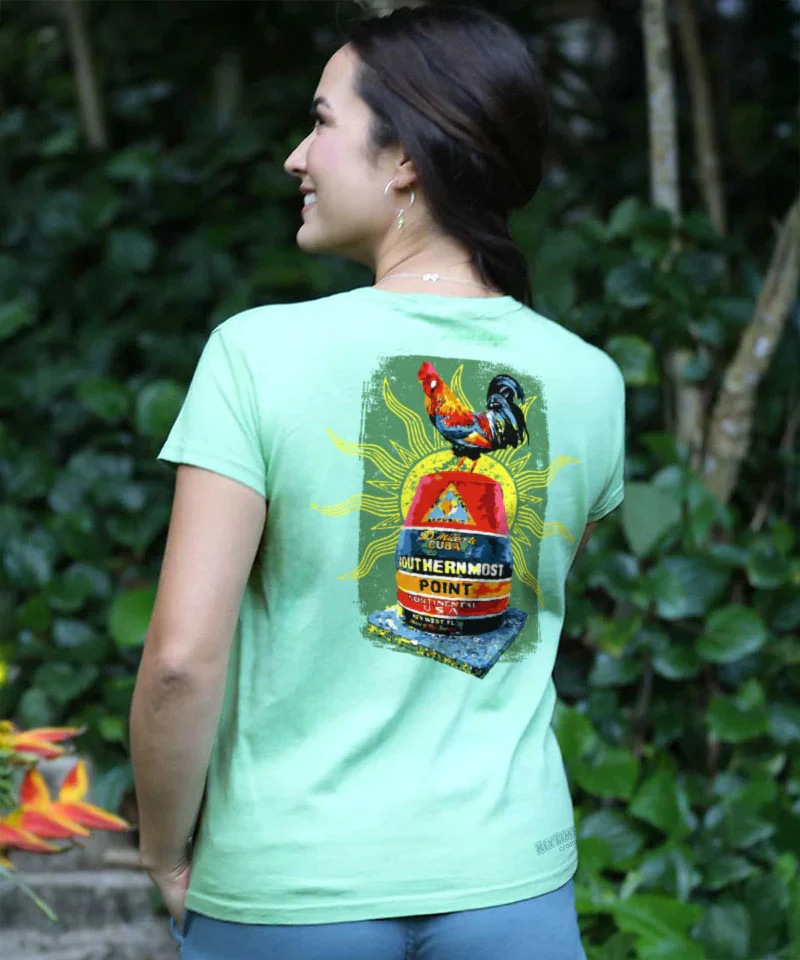 Sunrise Chicken Buoy - Key Lime Dyed Short Sleeve Crewneck T-Shirt - Image 3