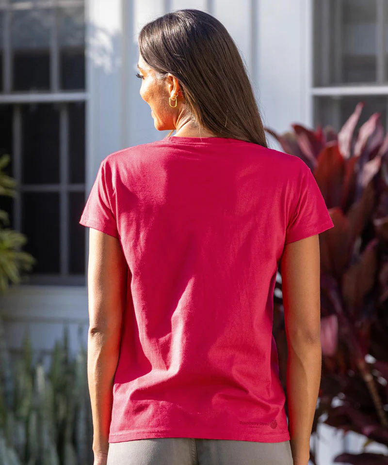 Sunset Lei - Raspberry Dyed Short Sleeve Crewneck T-Shirt - Image 3