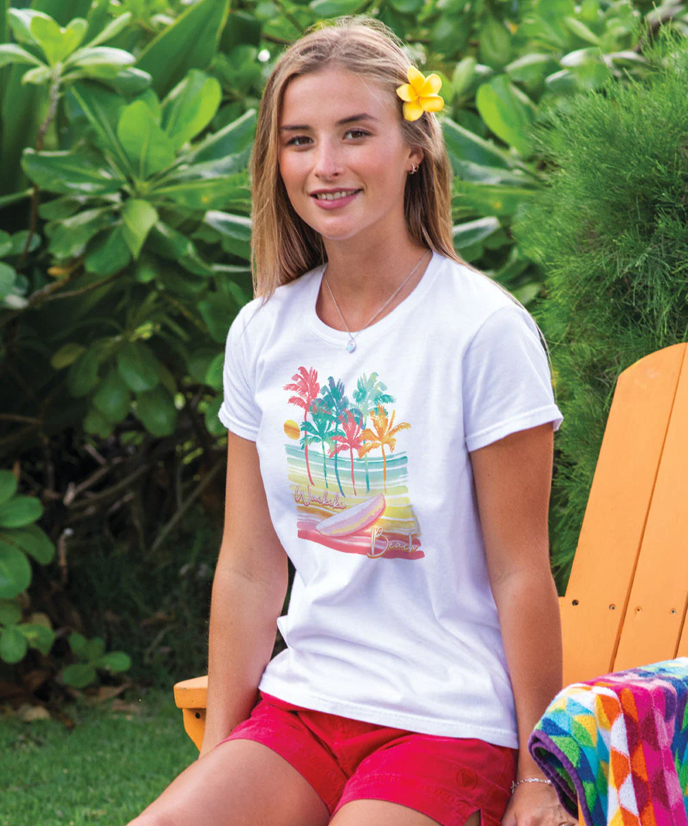 Surf Anywhere - White Short Sleeve Crewneck T-Shirt - Image 2