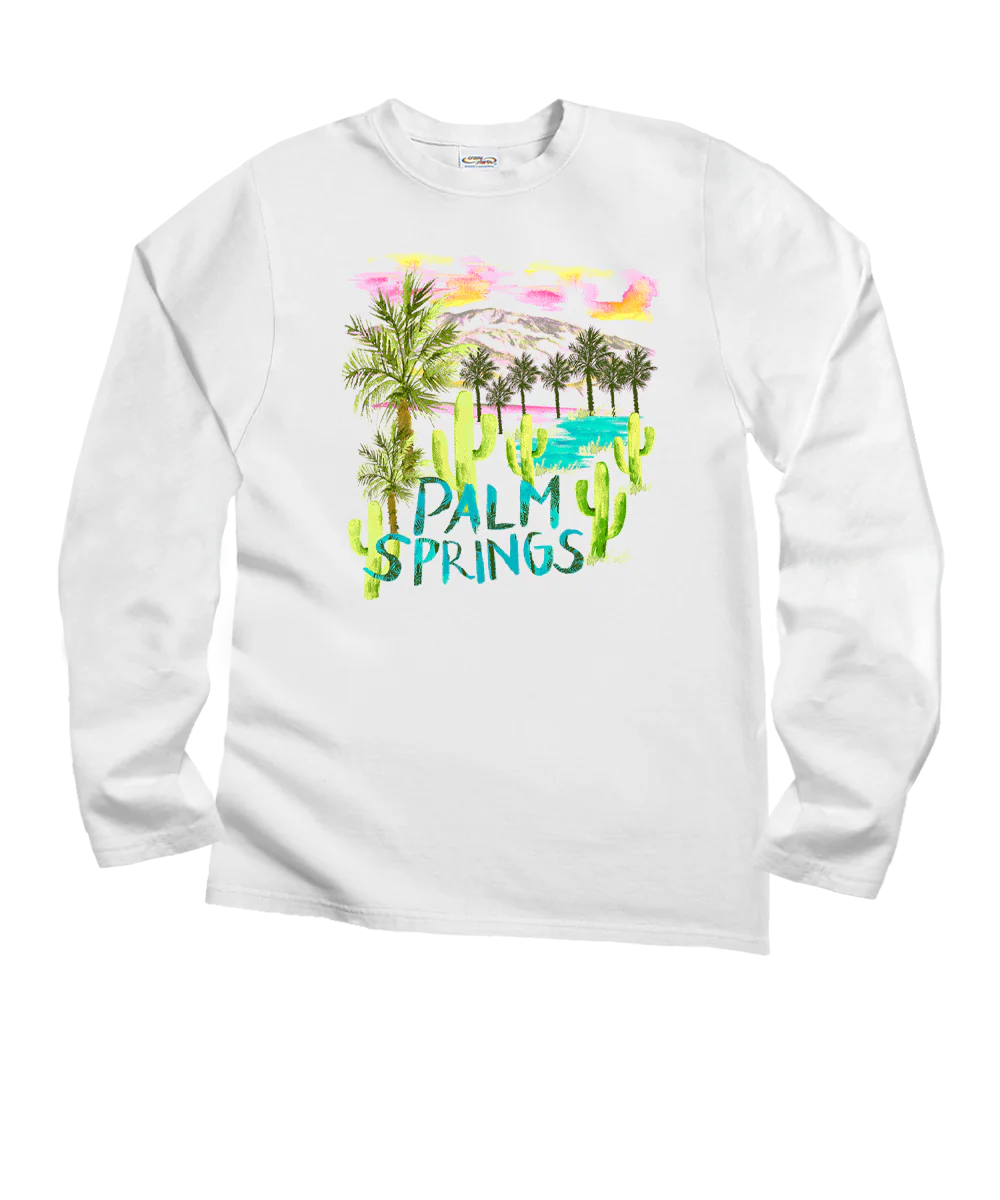 The Desert Getaway - White Long Sleeve Crewneck T-Shirt