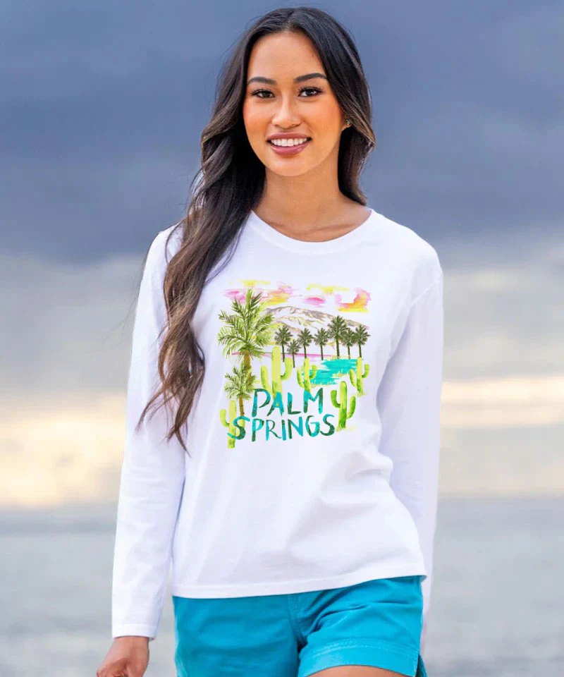 The Desert Getaway - White Long Sleeve Crewneck T-Shirt - Image 2