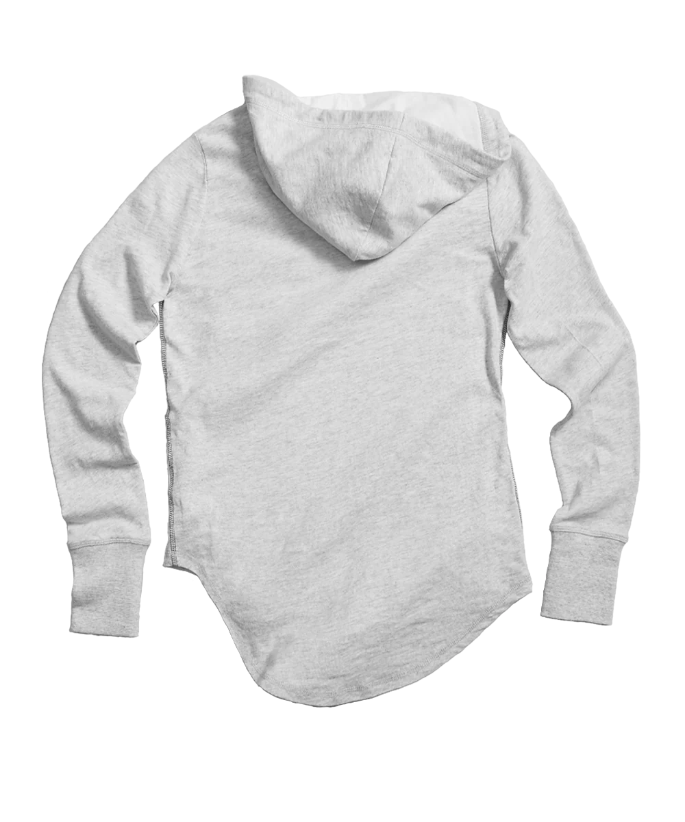 The Mountains Are Calling - White Gray Heather Long Sleeve Harmony Hooded T - Image 4