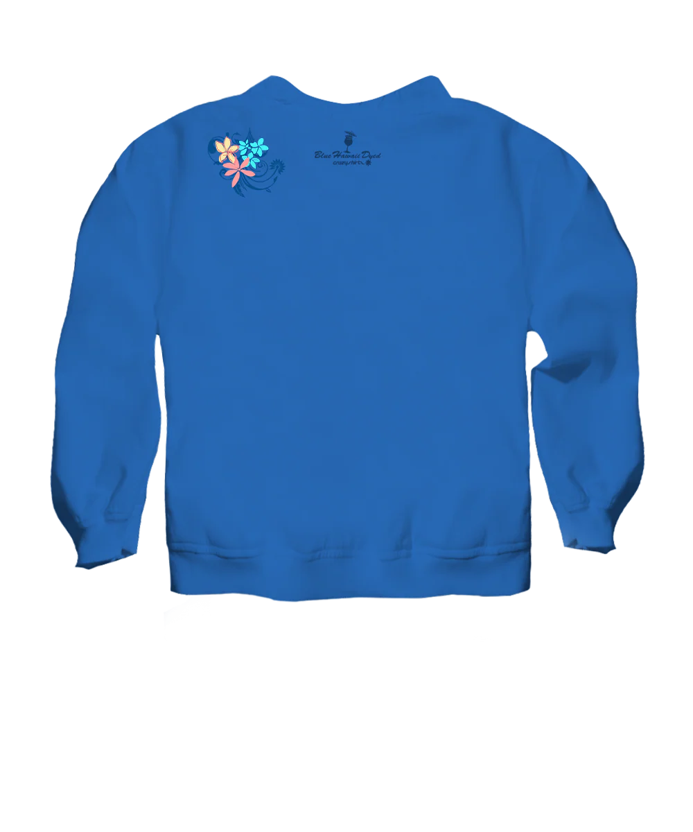Tribal Manta Pua Swirls - Blue Hawaii Dyed Long Sleeve Lightweight Pullover - Image 4
