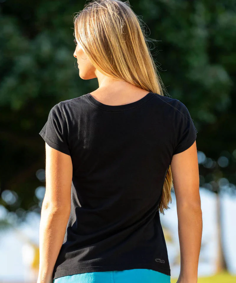 Turtle Lights - Jet Black Short Sleeve Pima T-Shirt - Image 3