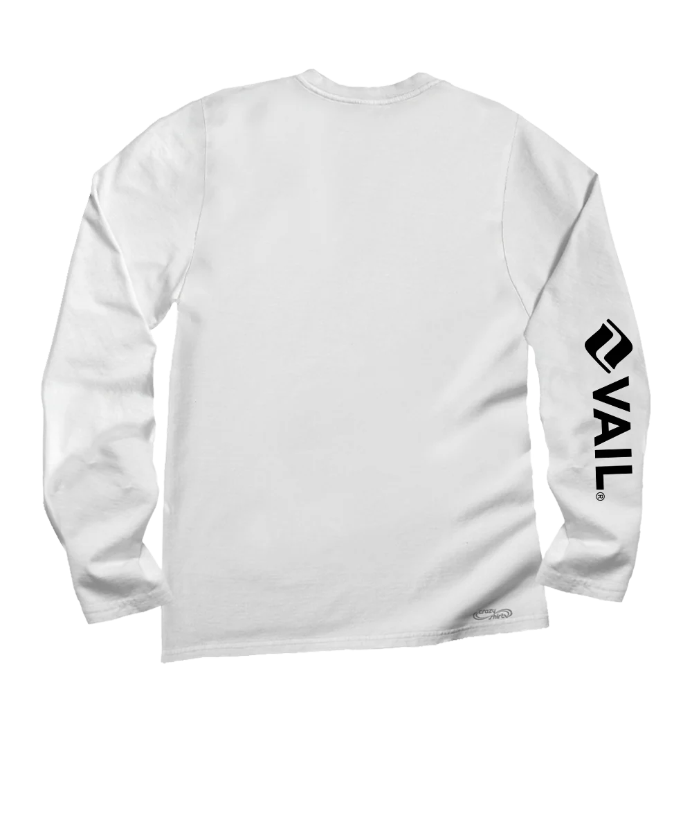 Vail Resort Ultimate Ski - White Long Sleeve Crewneck T-Shirt - Image 4