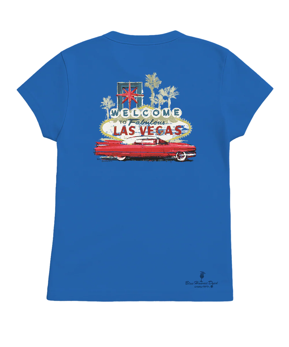 Vegas Caddy - Blue Hawaii Dyed Short Sleeve Crewneck T-Shirt - Image 4