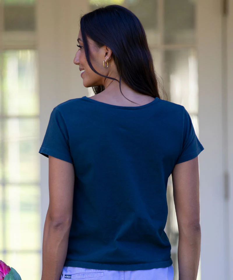 Vegas Skyline - Navy Short Sleeve Scoop Neck T-Shirt - Image 3