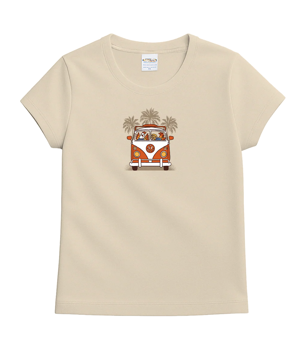 Volkswagen Chicken Van - Coconut Dyed Short Sleeve Crewneck T-Shirt - Image 4