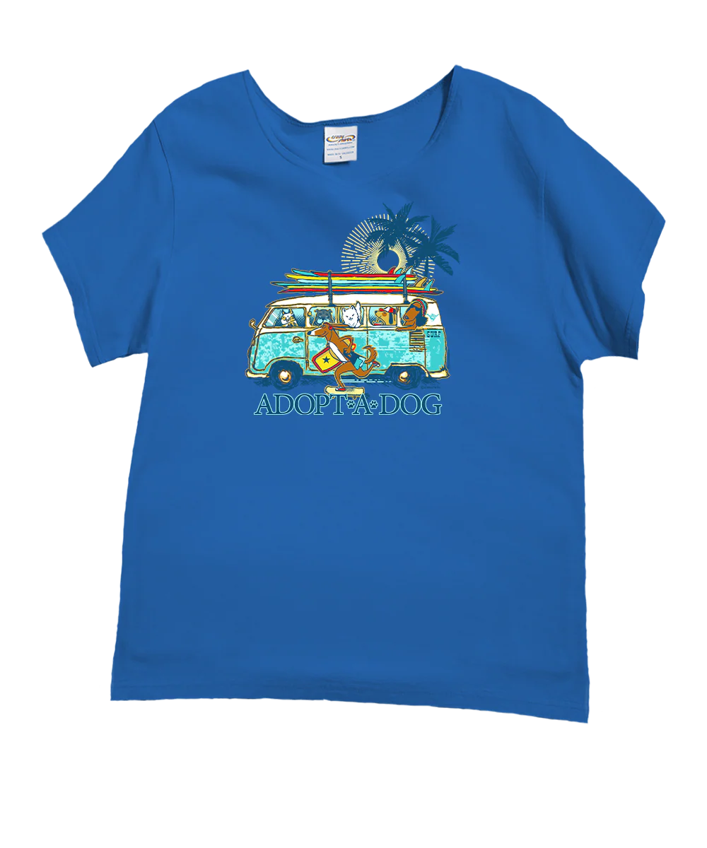 Volkswagen Hawaiian Humane Society Dog Day - Blue Hawaii Dyed Short Sleeve Scoop Neck T-Shirt