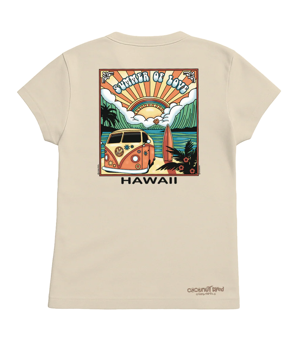 Volkswagen Summer Of Love Scenic - Coconut Dyed Short Sleeve Crewneck T-Shirt