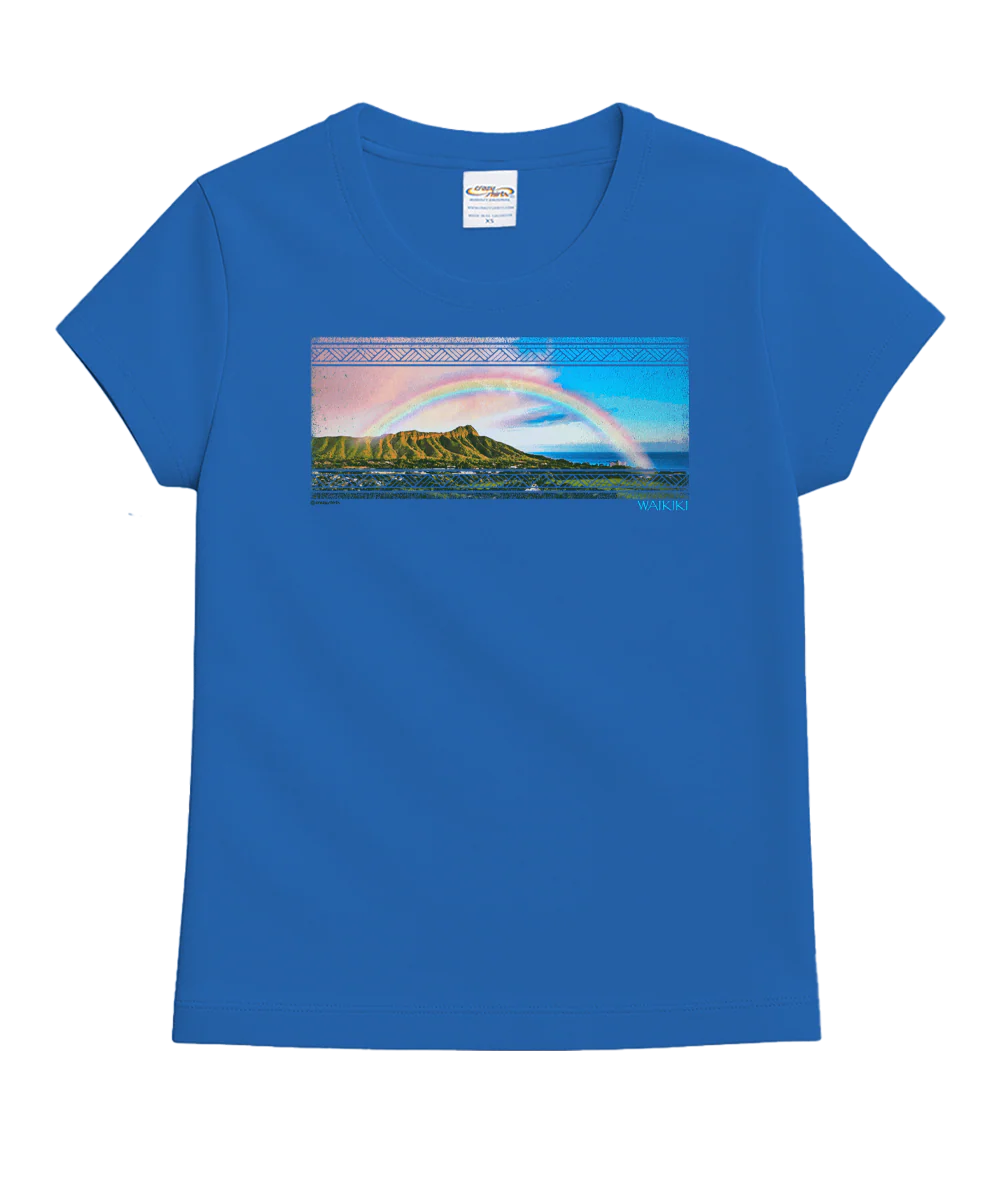 Waikiki Rainbow - Blue Hawaii Dyed Short Sleeve Crewneck T-Shirt