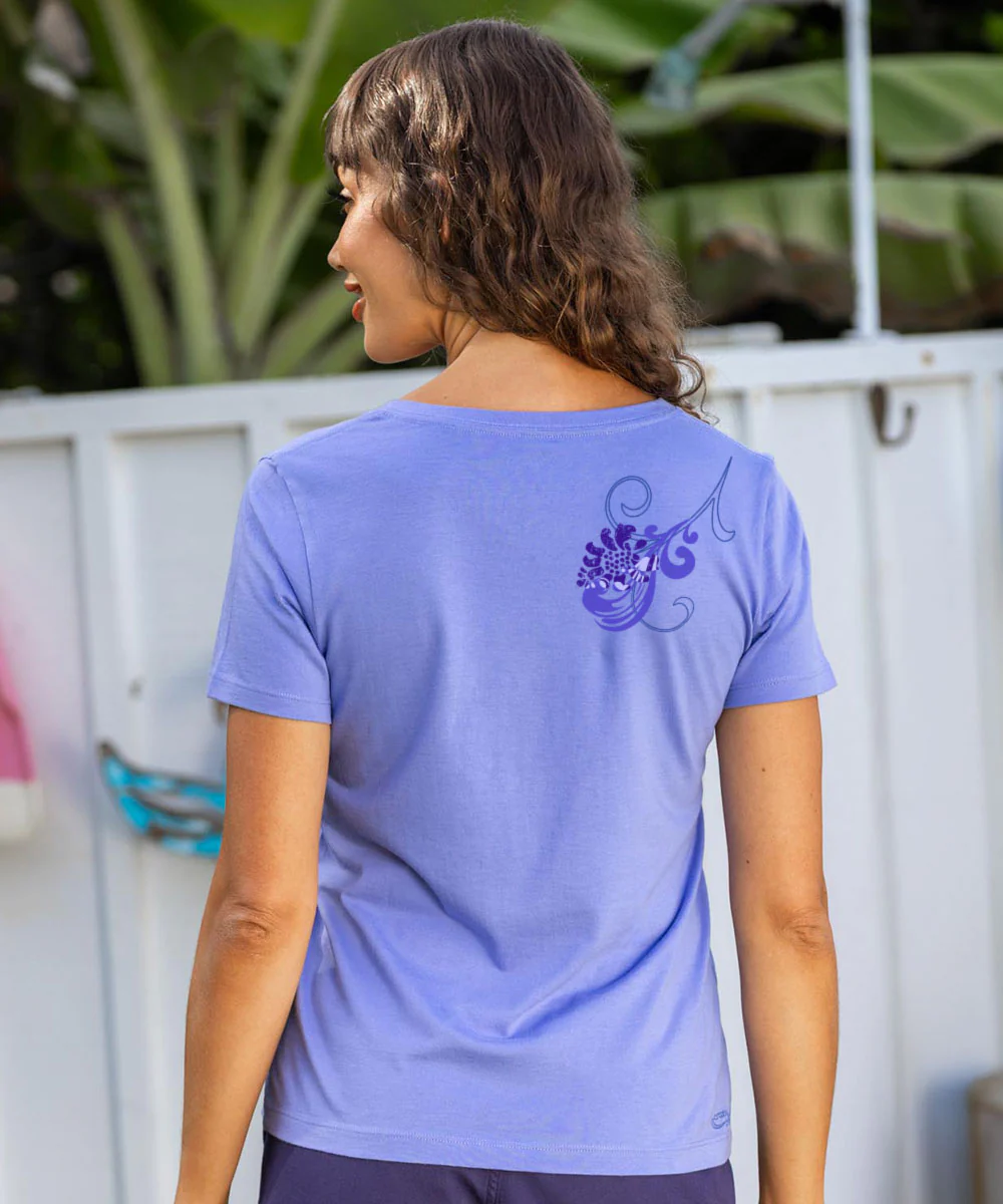 Waterfalls - Periwinkle Short Sleeve Pima V-Neck T-Shirt - Image 3