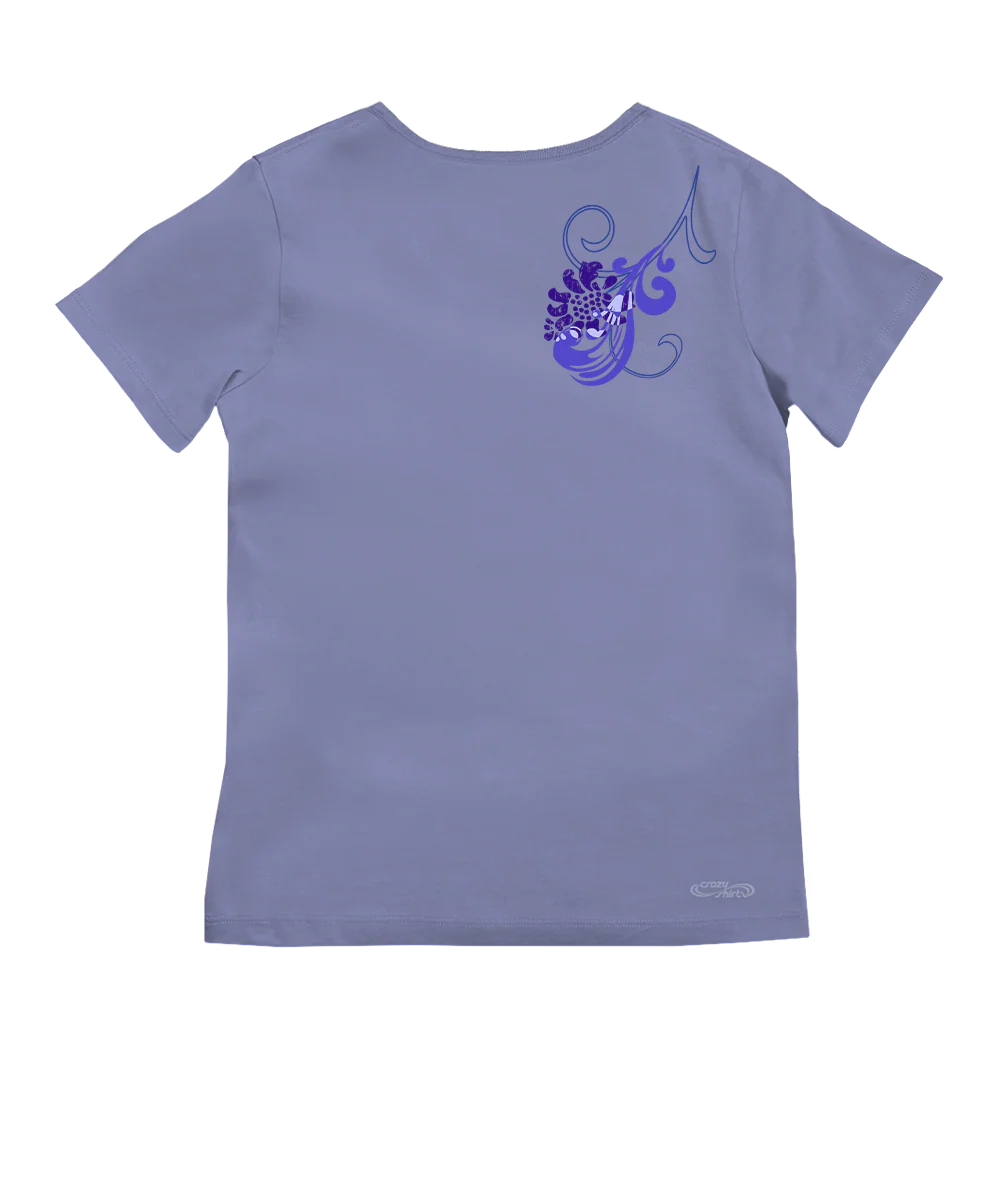 Waterfalls - Periwinkle Short Sleeve Pima V-Neck T-Shirt - Image 4