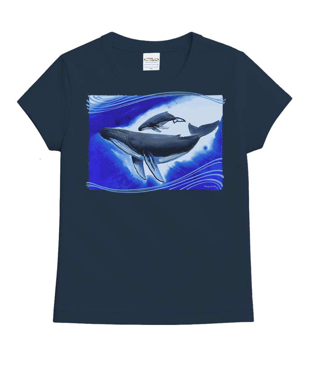 Wyland® Humpbacks - Navy Short Sleeve Crewneck T-Shirt