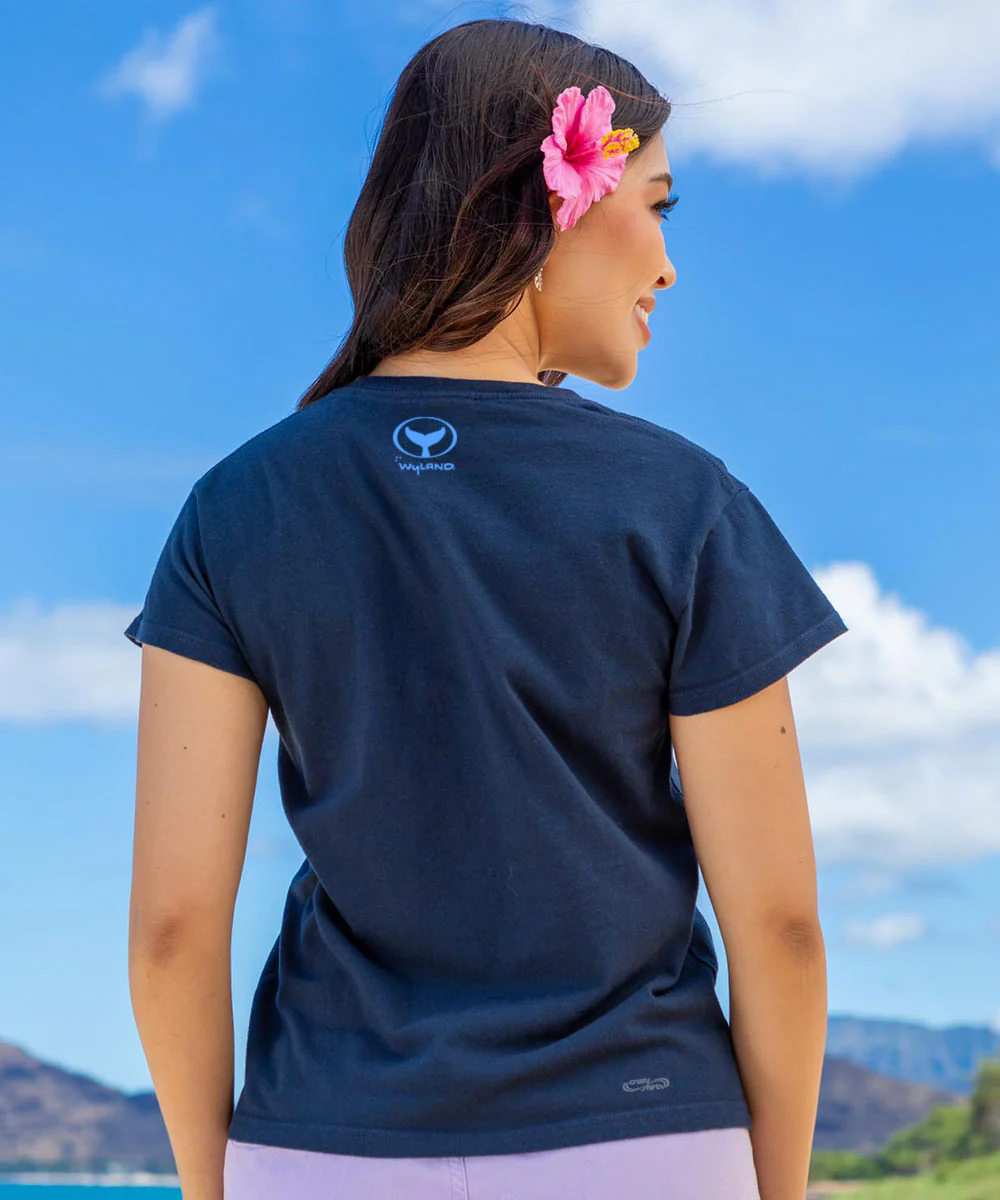 Wyland® Humpbacks - Navy Short Sleeve Crewneck T-Shirt - Image 3