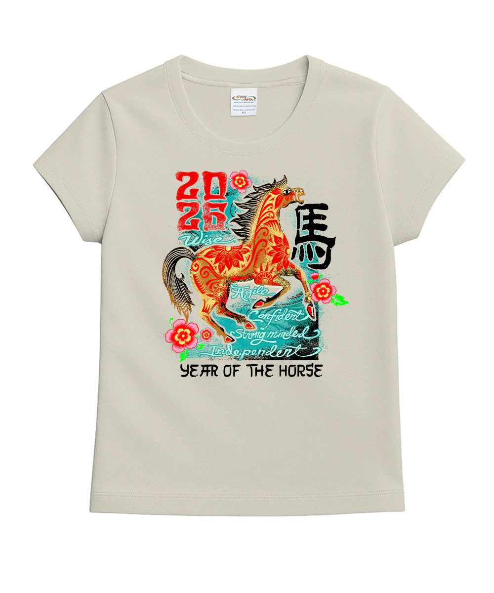 Year Of The Horse 2026 - Coconut Dyed Short Sleeve Crewneck T-Shirt